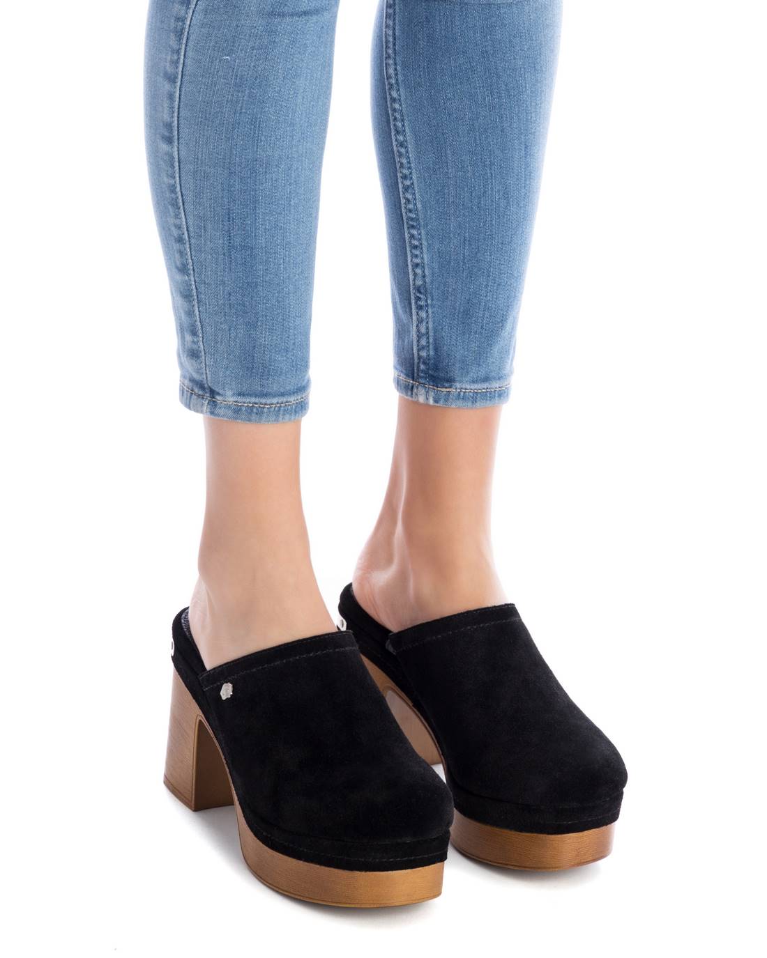 Carmela 16057006 sabots cuir noir talon 10 cm