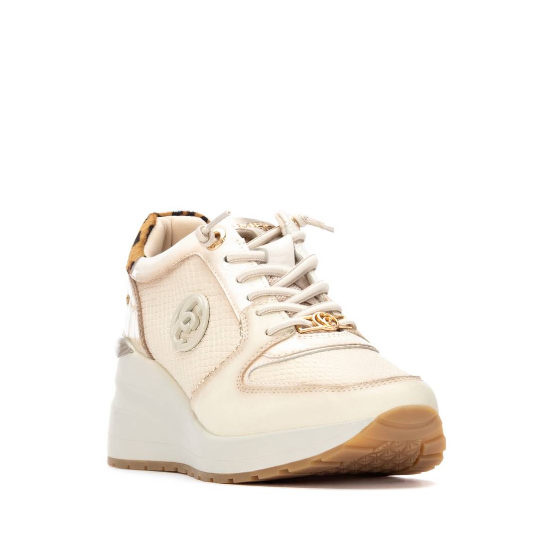 Carmela 16244402 baskets cuir blanc compensées