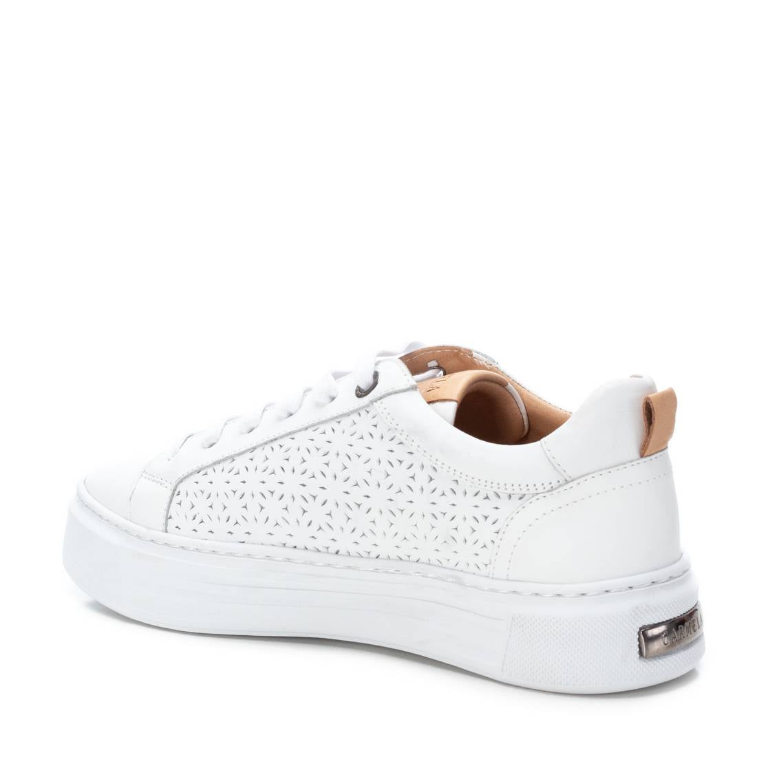 Carmela 16055804 basket cuir blanc ajouré