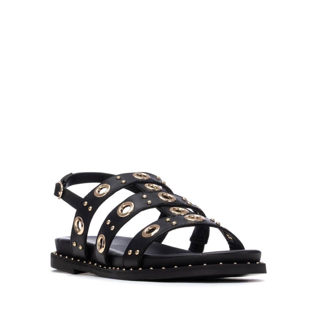 Carmela 16320803 sandales femme noir cuir plat