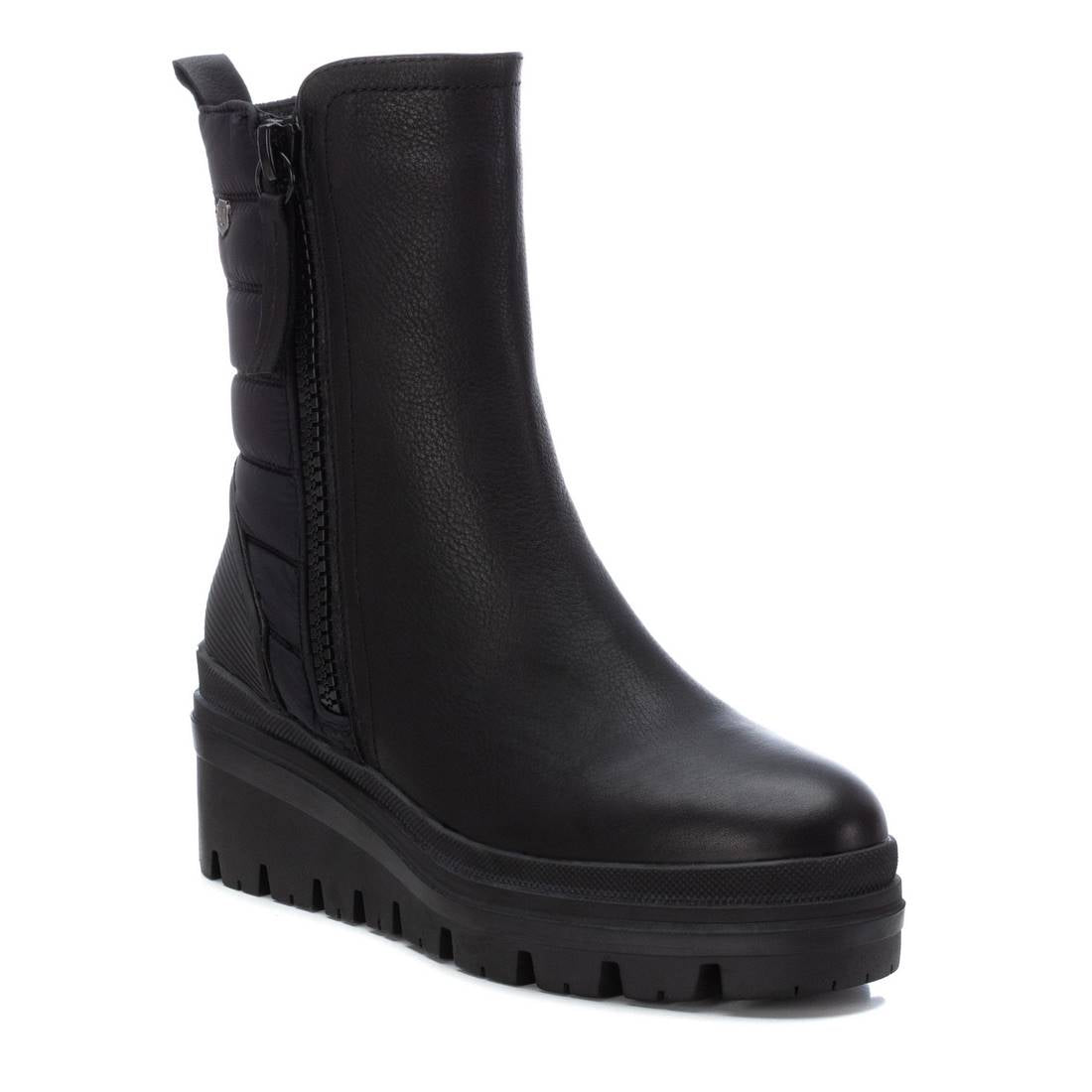 Carmela 16031101 bottine motarde femme noir cuir plate