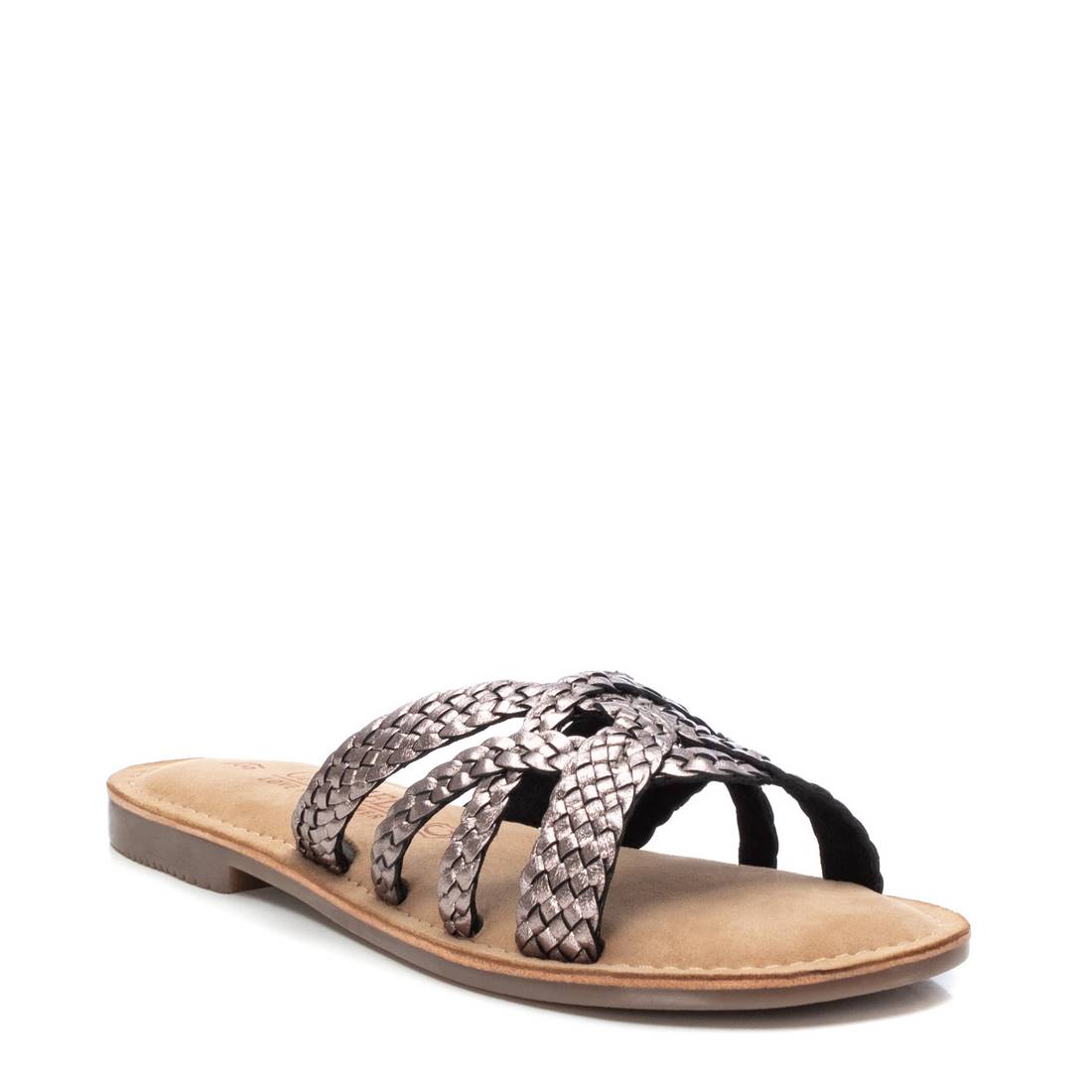 Carmela 16164902 sandales cuir gris plates entrelacées