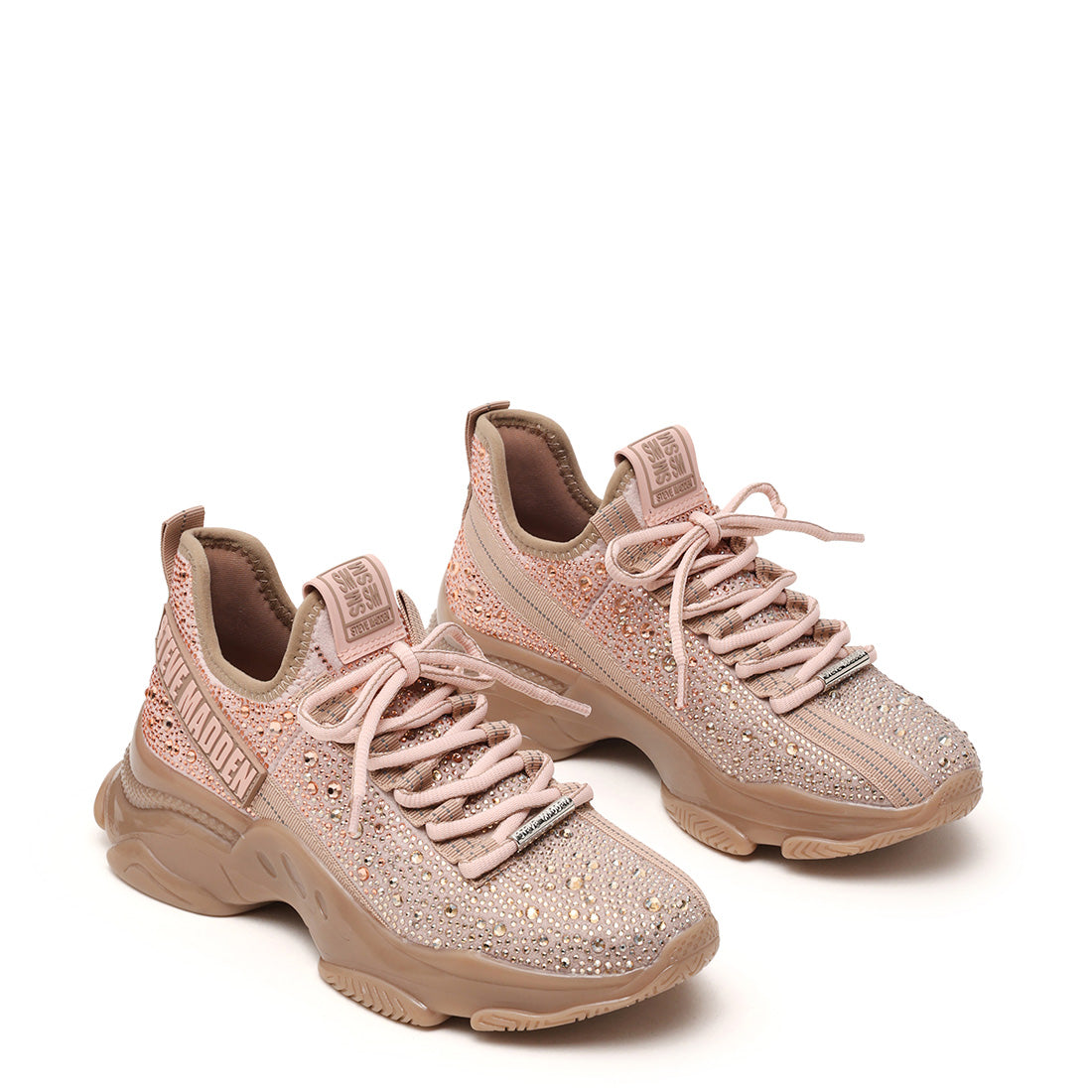 Steve Madden Mistica basket taupe blush lacets 6 cm