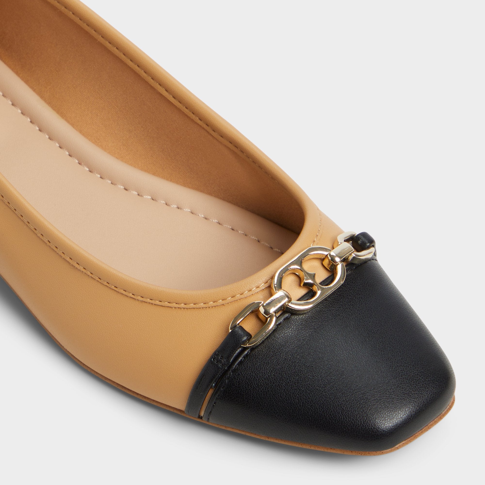 ALDO Krishelle Ballerines Femme Cuir Noir Chaîne