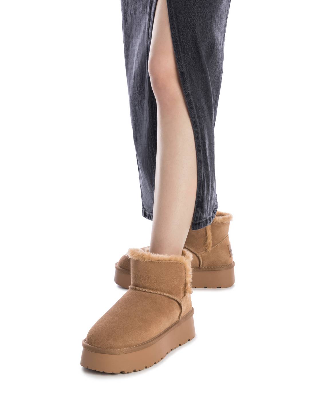 Carmela 16263302 boots cuir camel fourre