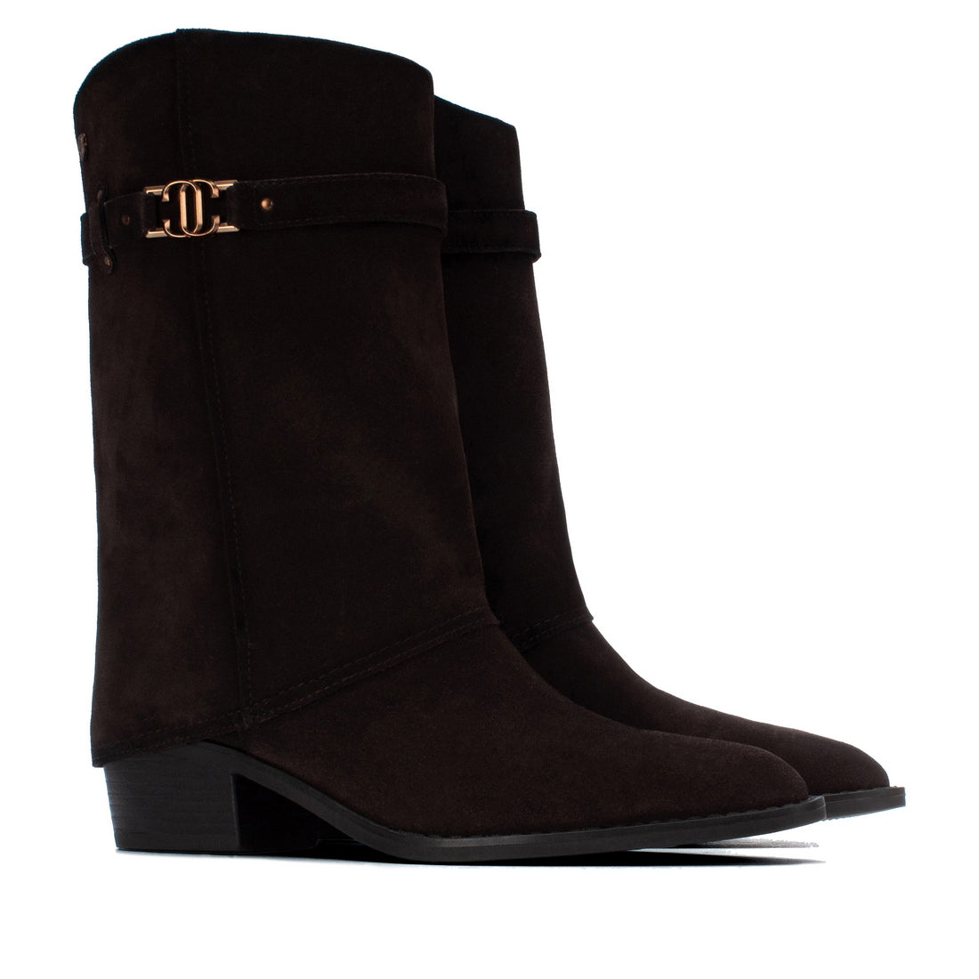 Carmela 16432803 botte cuir marron talon bas