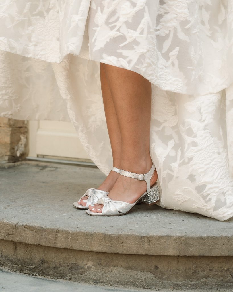 Dessine Moi Un Soulier Suzanne mules irisé glitter argent