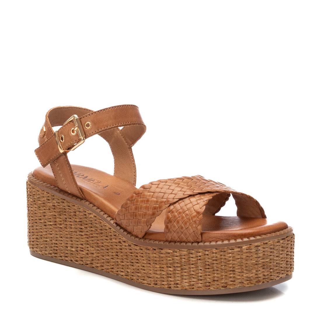 Carmela 16236101 sandales femme camel cuir compensées