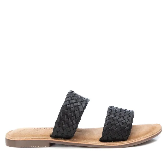 Carmela 16164603 sandales cuir noir plates
