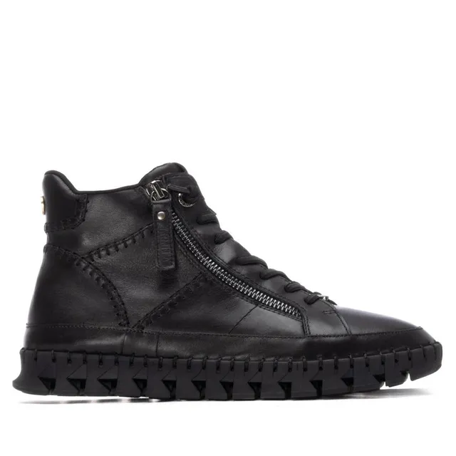 Carmela 16270803 bottine cuir noir zip plat