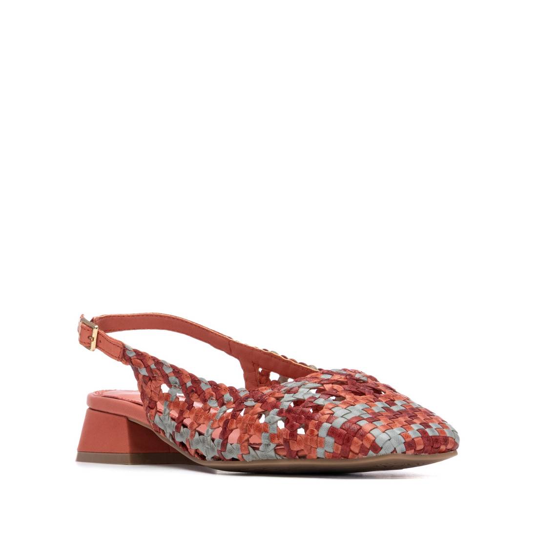 Carmela 16218512 ballerines femme corail cuir tressé