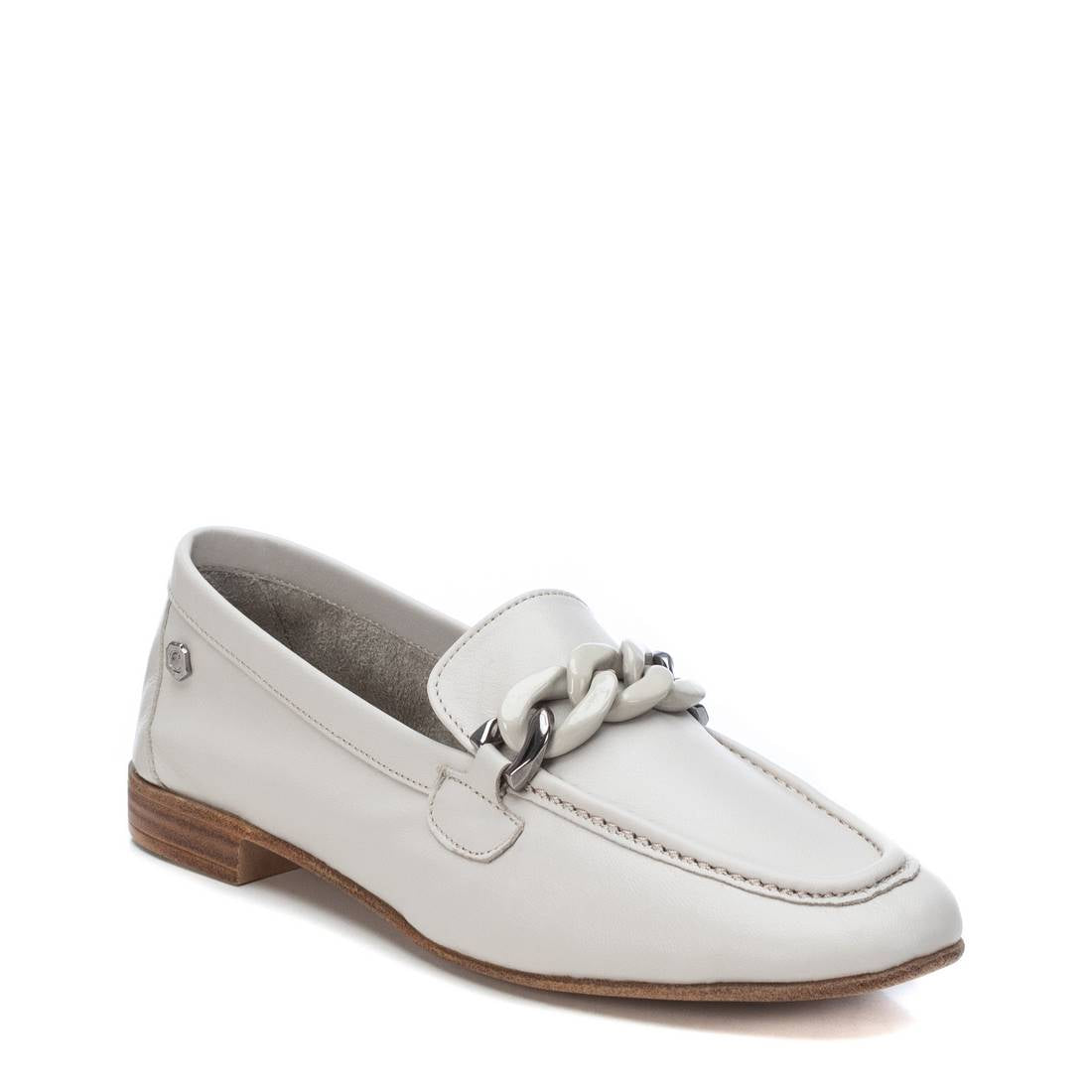 Carmela 16073702 mocassins femme blanc cuir chaîne