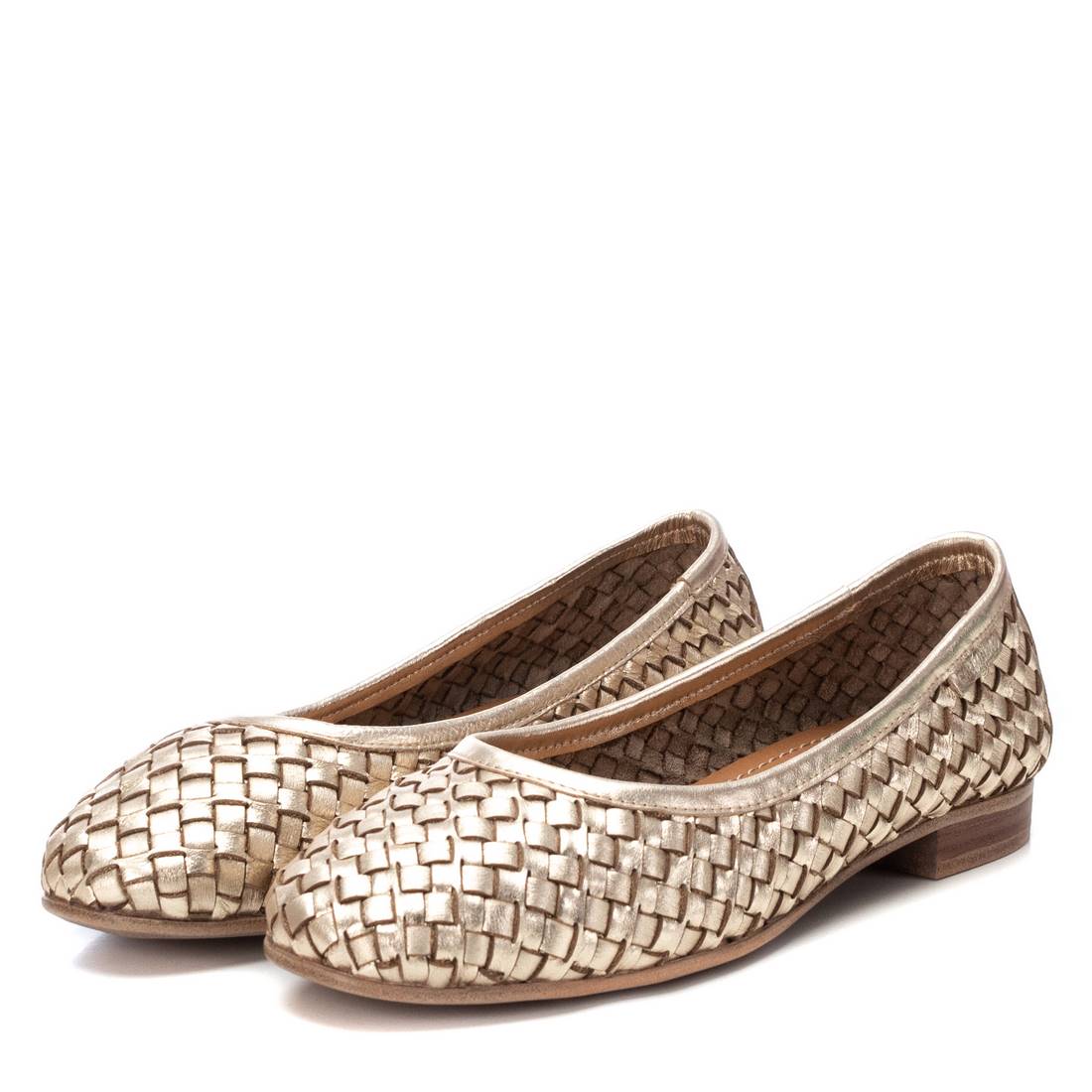 Carmela 16127701 ballerine cuir doré tressé
