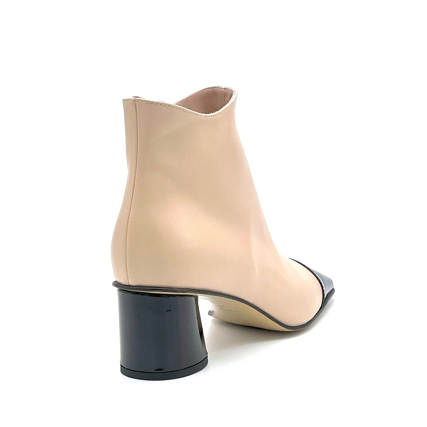 Elata 54543 bottines cuir nude noir 37 talon 5,5 cm