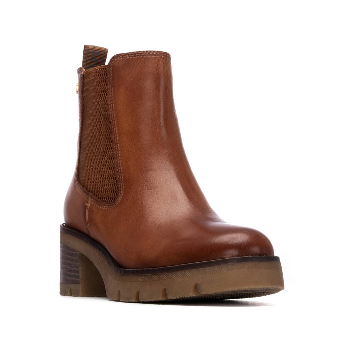 Carmela 16257301 bottines cuir camel talon chelsea