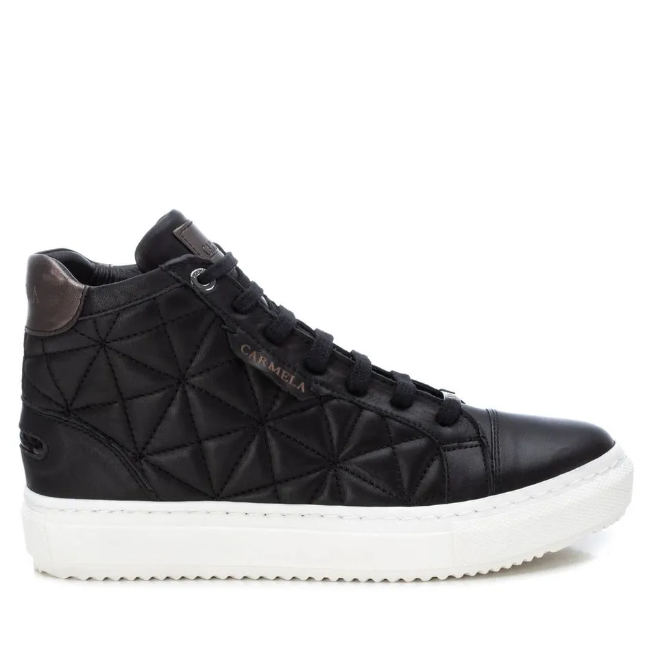 Carmela 16027401 baskets cuir noir zip 4 cm