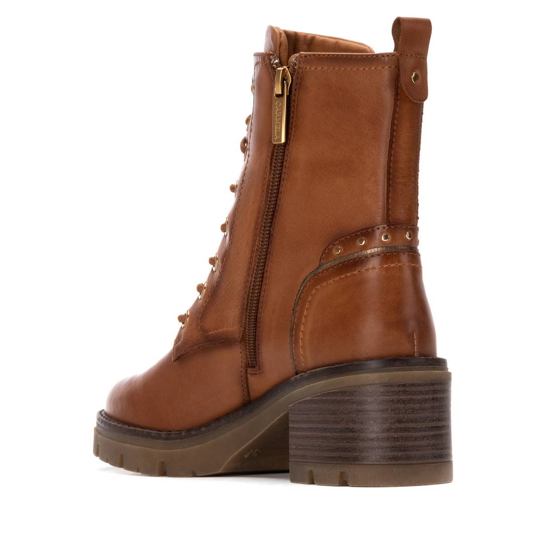 Carmela 16257003 bottine femme cuir camel talon moyen