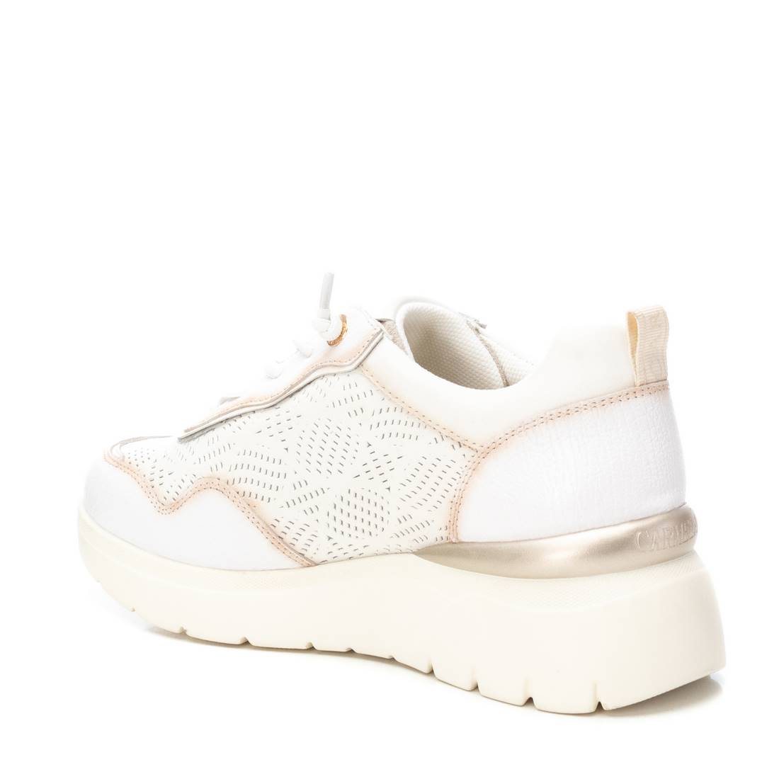 Carmela 16142302 basket cuir blanc perforé