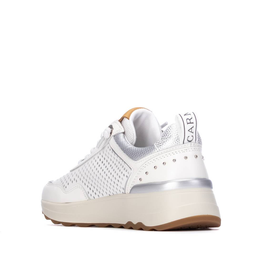 Carmela 16309803 baskets compensées cuir blanc