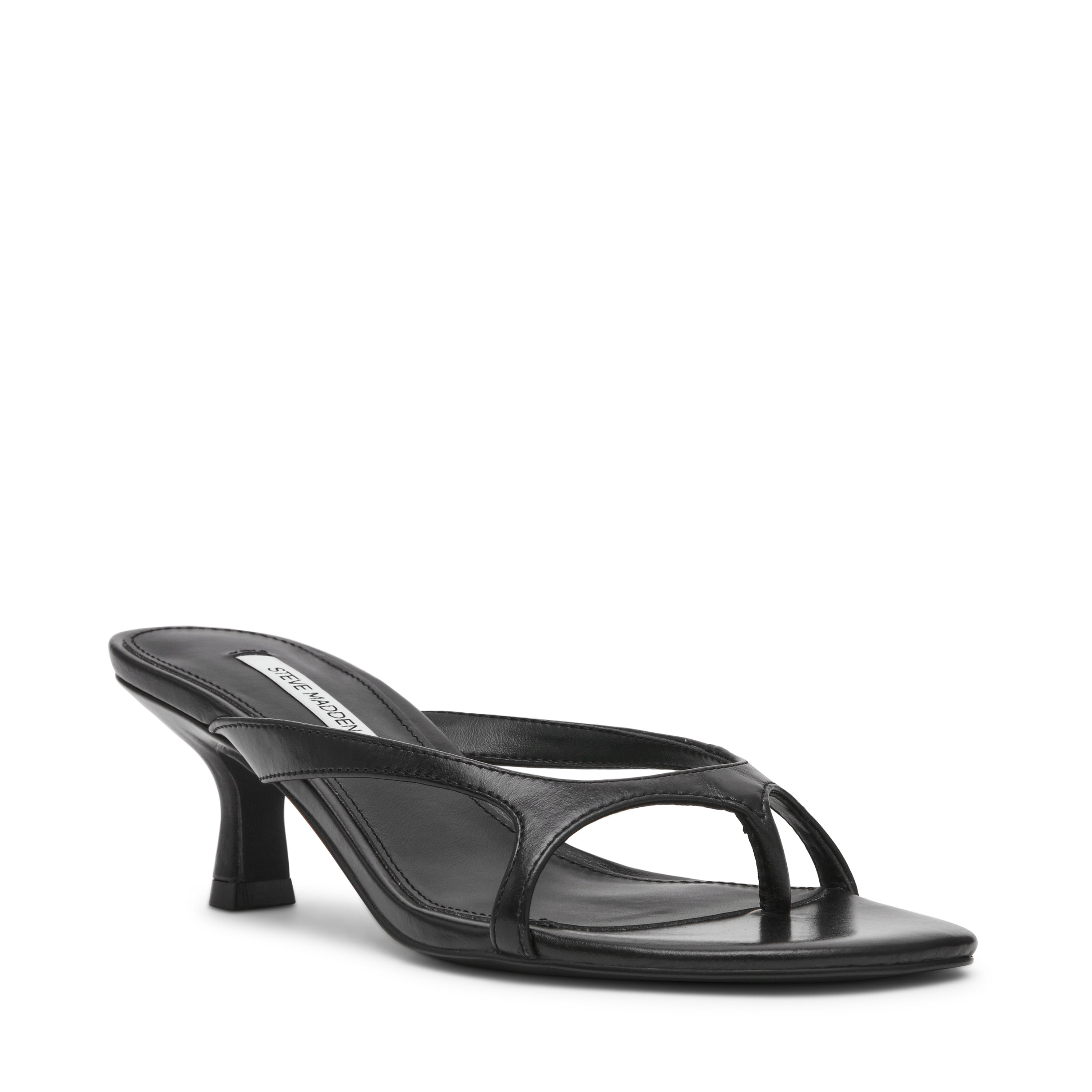 Steve Madden Brienna Sandales Cuir Noir Talon 4 cm