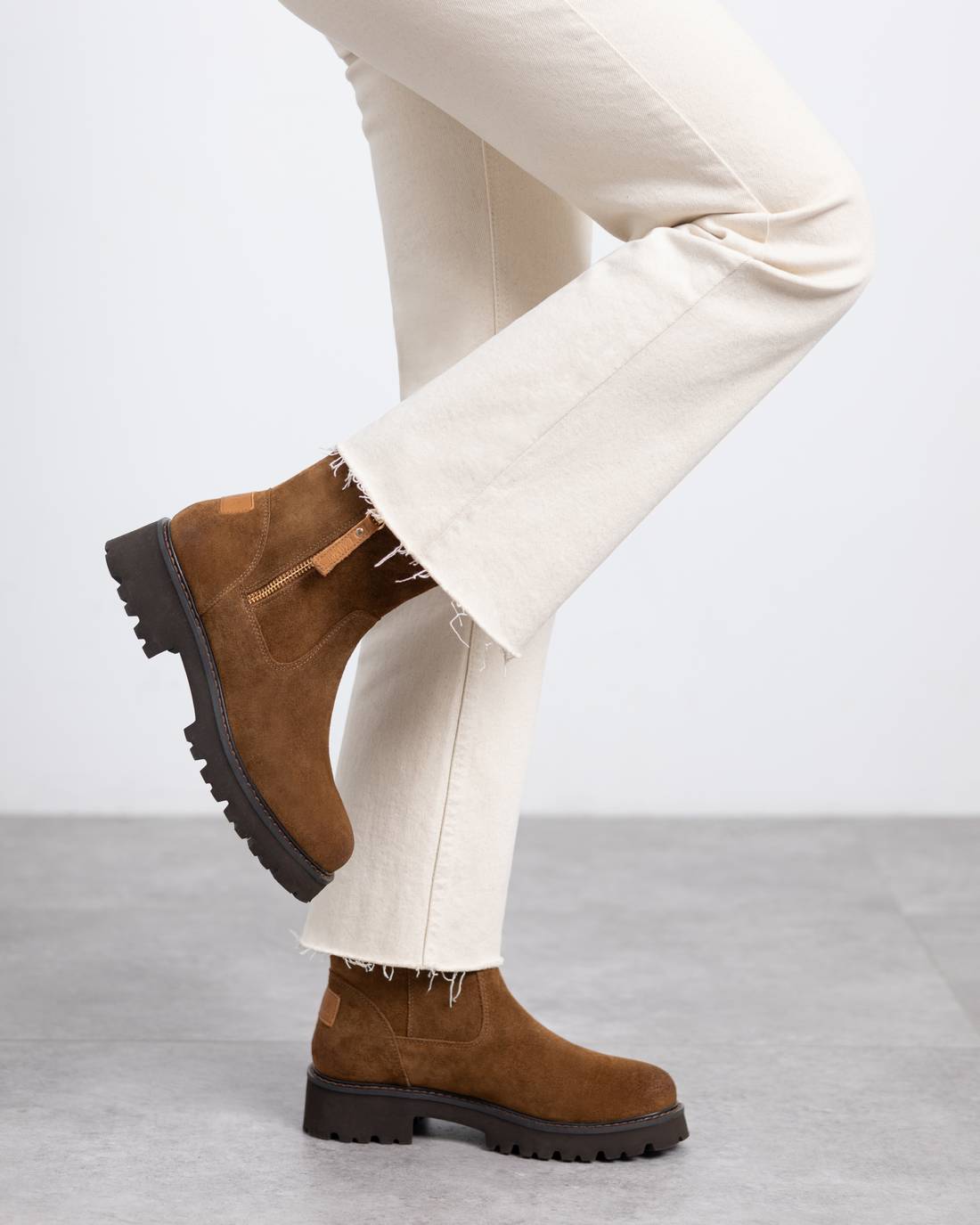 Carmela 16271802 bottines femme camel fourrées plates