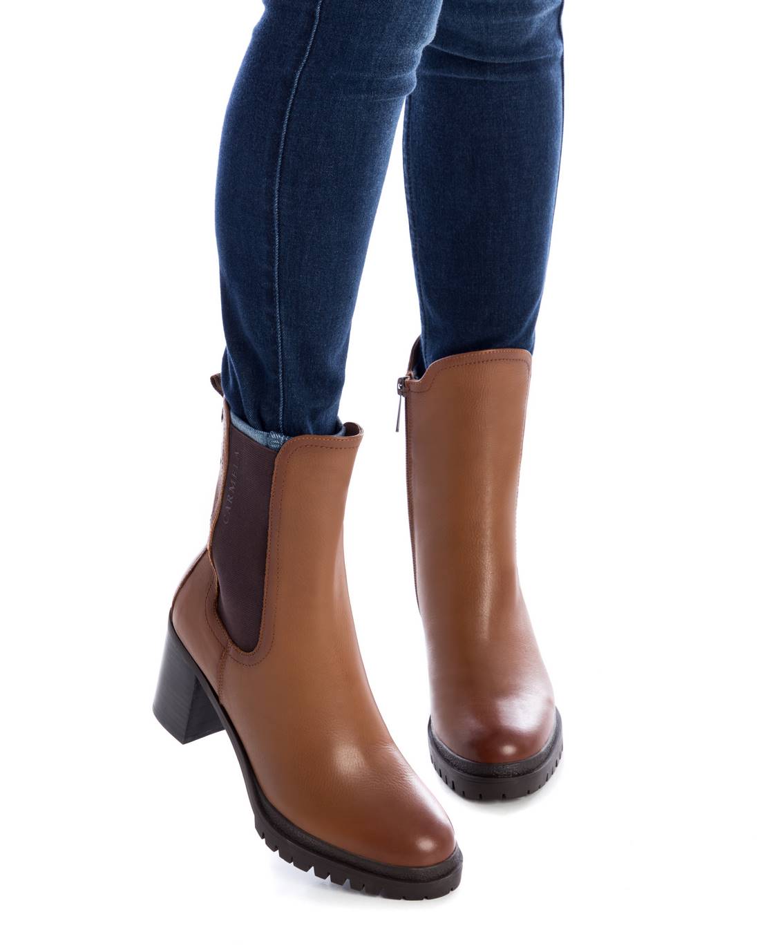 Carmela 16031502 bottines cuir marron talon 8 cm