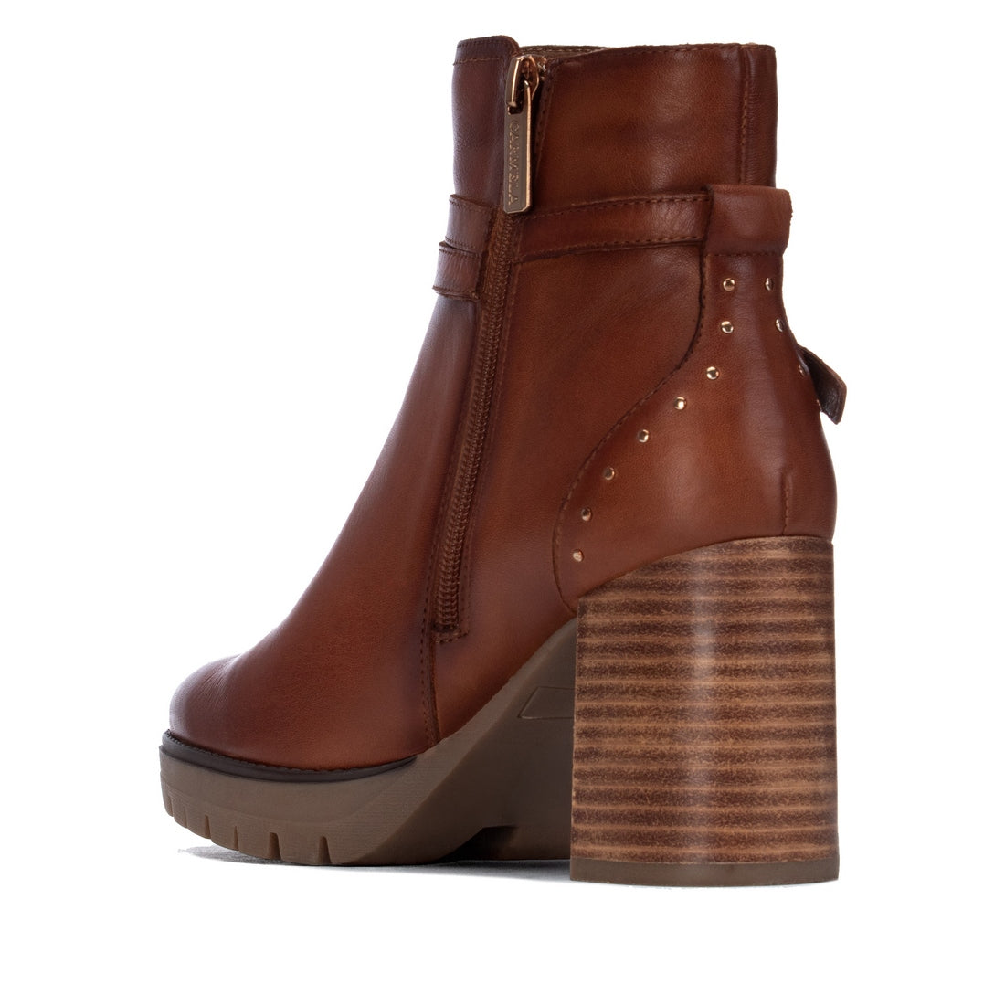 Carmela 16428002 boots femme cuir camel semelle crantée