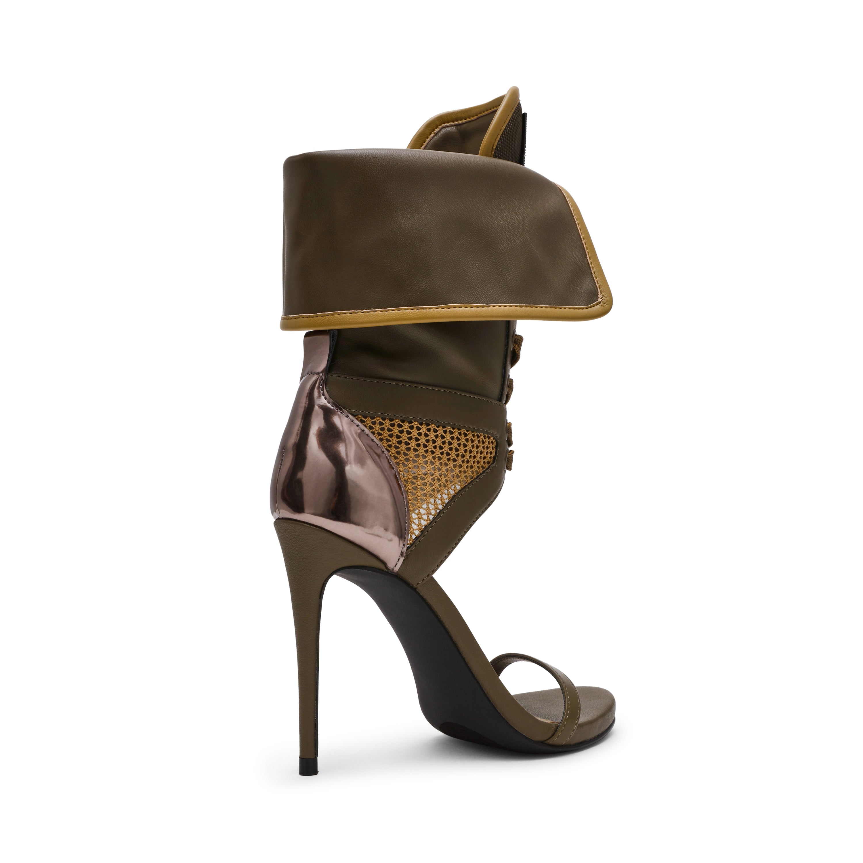 Steve Madden Casella sandales talon olive cuir 10 cm