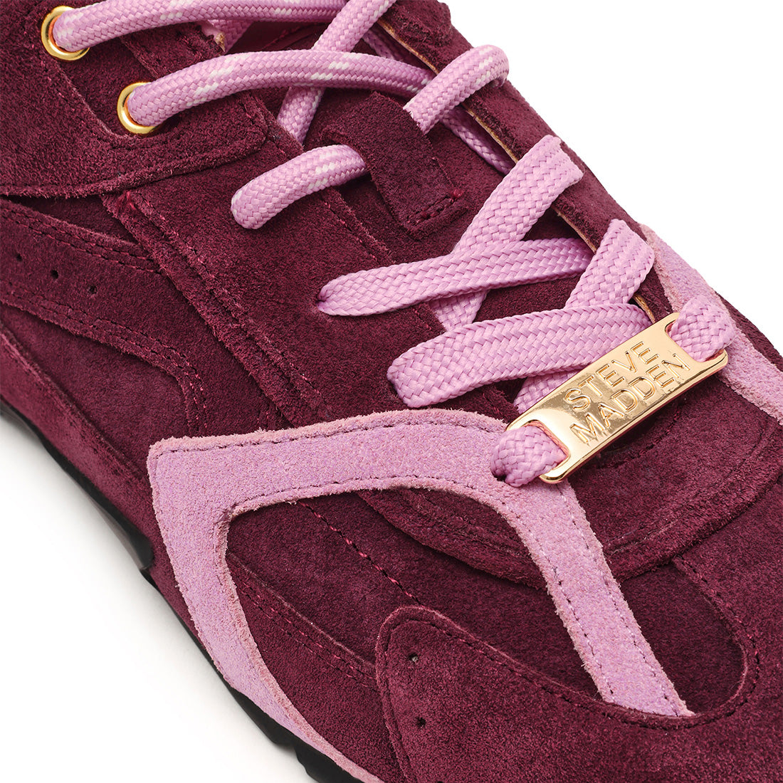 Steve Madden Asiel baskets femme suède bordeaux 2 cm