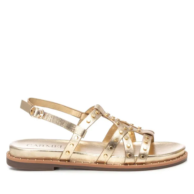 Carmela 16239202 sandales doré cuir cloutées plates