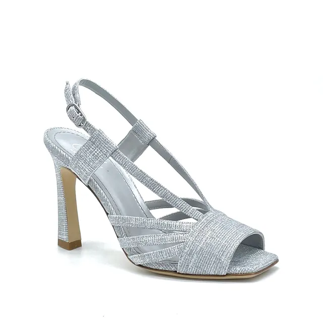 Elata 12102 sandale laminée argent talon 9,5 cm