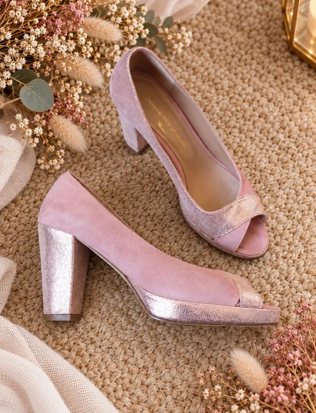 Dessine Moi Un Soulier escarpin brides velours blush 37