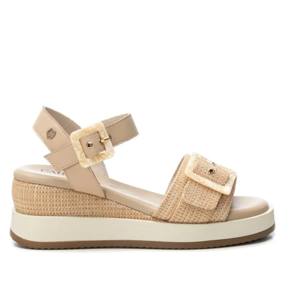 Carmela 16222703 sandale cuir compensée beige 6 cm
