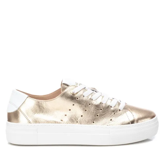 Carmela 16133701 baskets femme cuir doré lacets