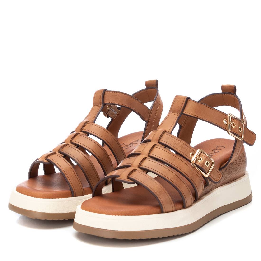 Carmela 16139001 sandales cuir marron compensées