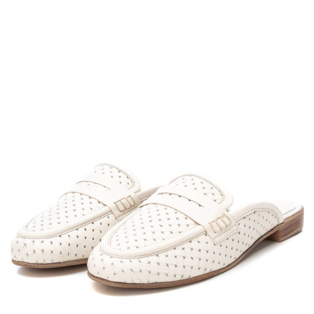Carmela 16155903 mule cuir blanc tressé