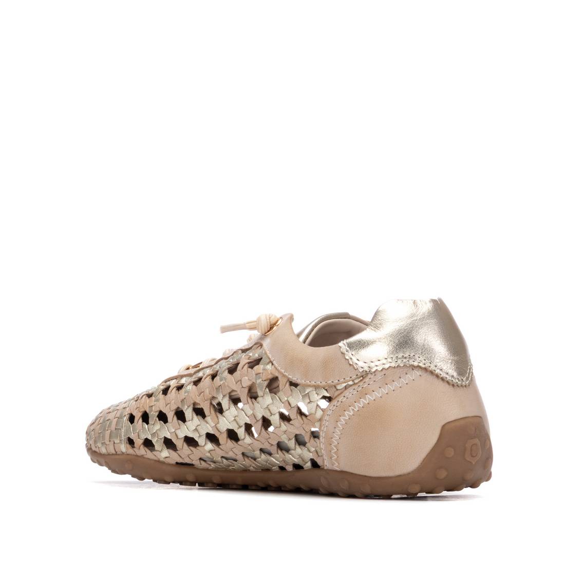 Carmela 16325901 baskets cuir tressé beige