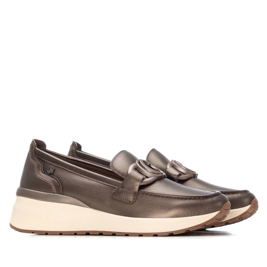 Carmela 16252303 mocassins cuir doré plat