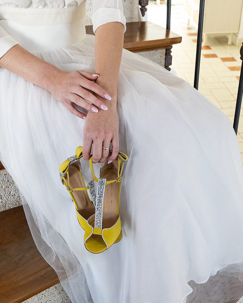 Dessine Moi Un Soulier Charlotte high sandale velours jaune 36