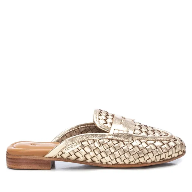 Carmela 16130101 sabot doré cuir tressé