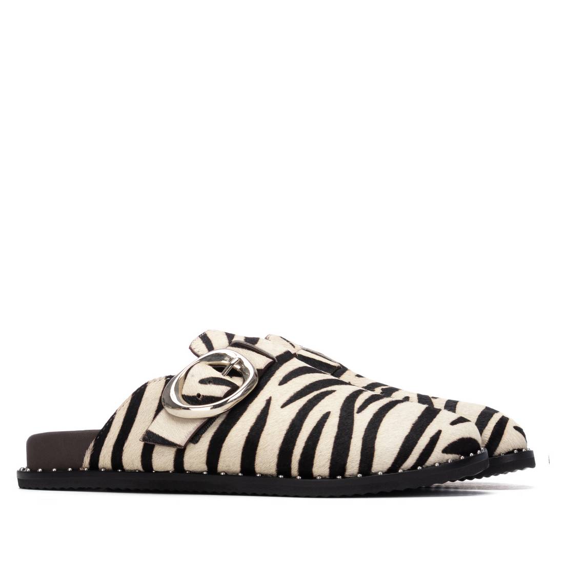 Carmela 16327802 sabot femme cuir imprimé zèbre plat