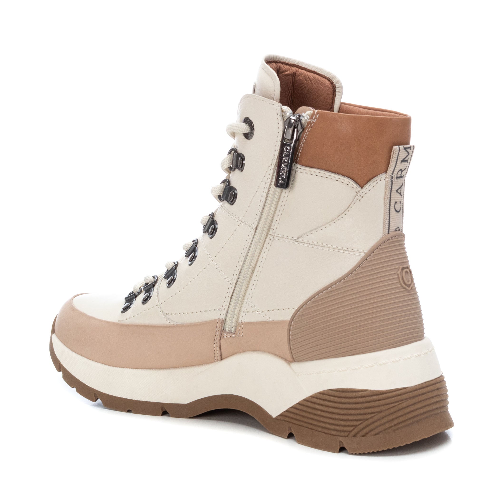 Carmela 16013603 boots femme blanc cuir montantes
