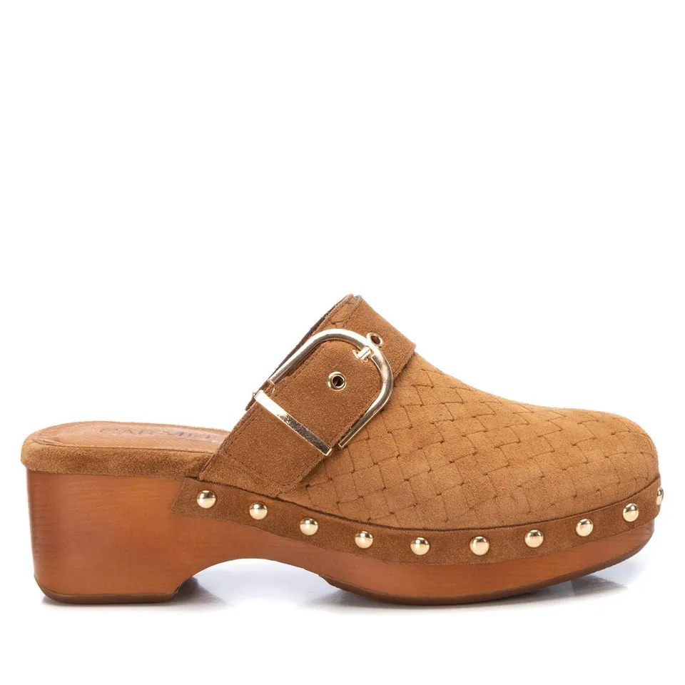 Carmela 16063401 sabot marron cuir suédé talon 5 cm