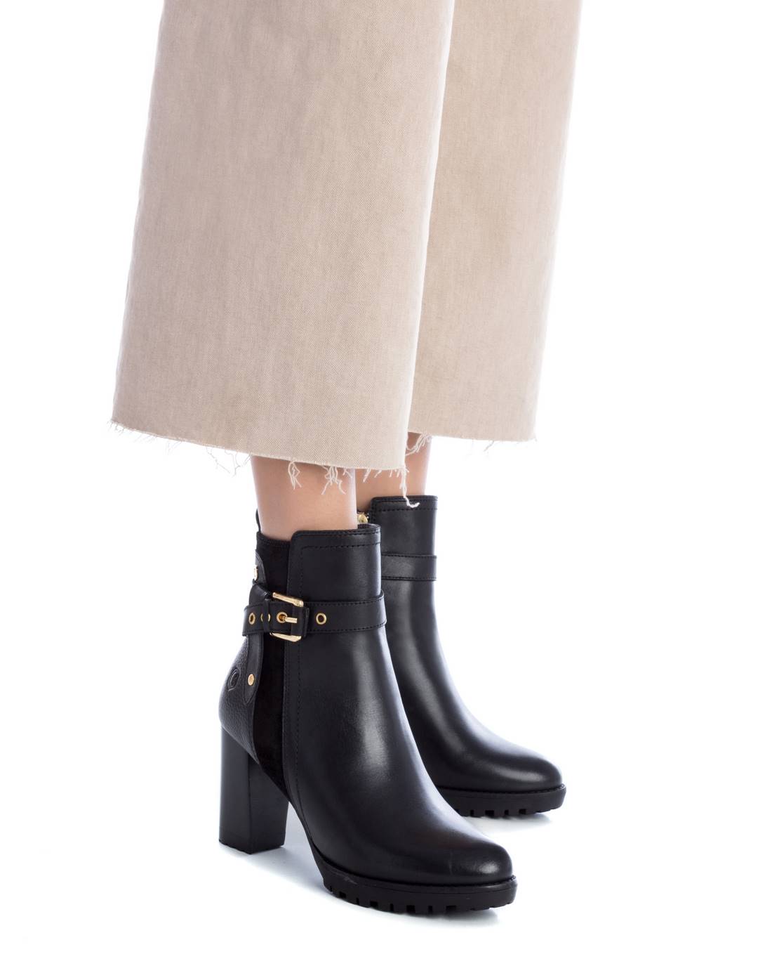 Carmela 16104501 bottine cuir noir talon 8 cm