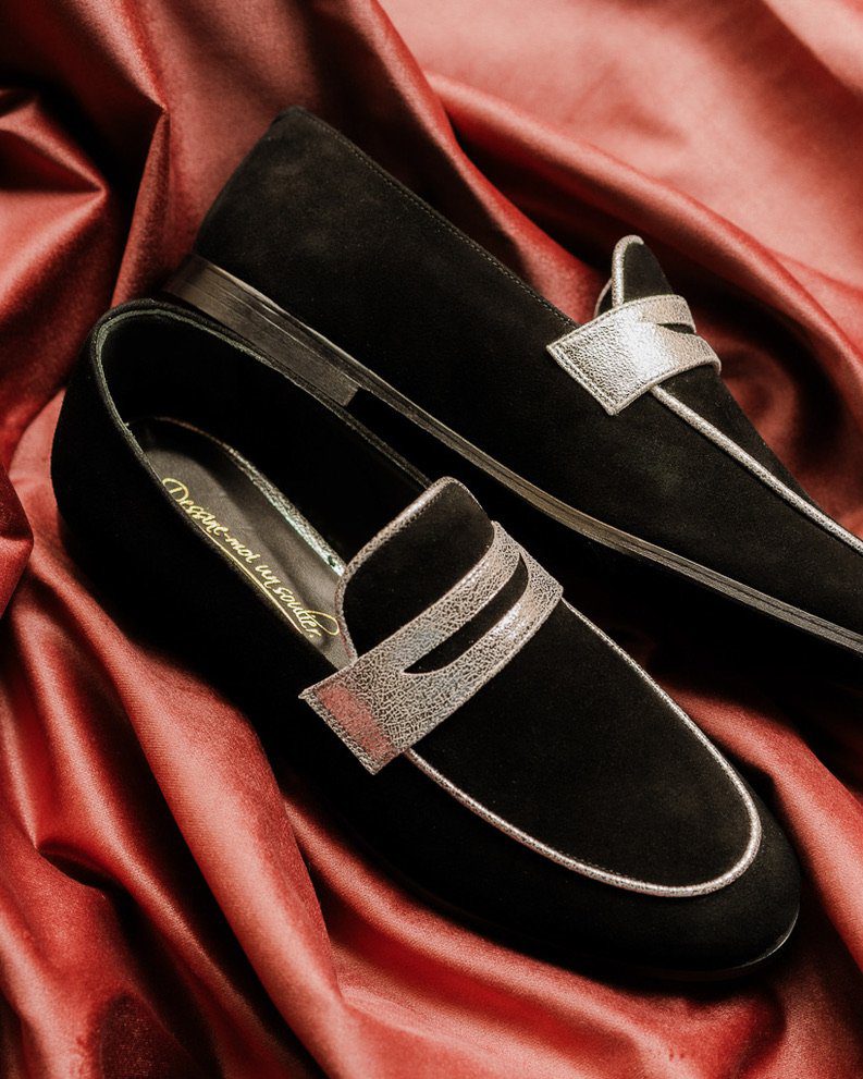 Dessine Moi Un Soulier Romy mocassin plat velours noir