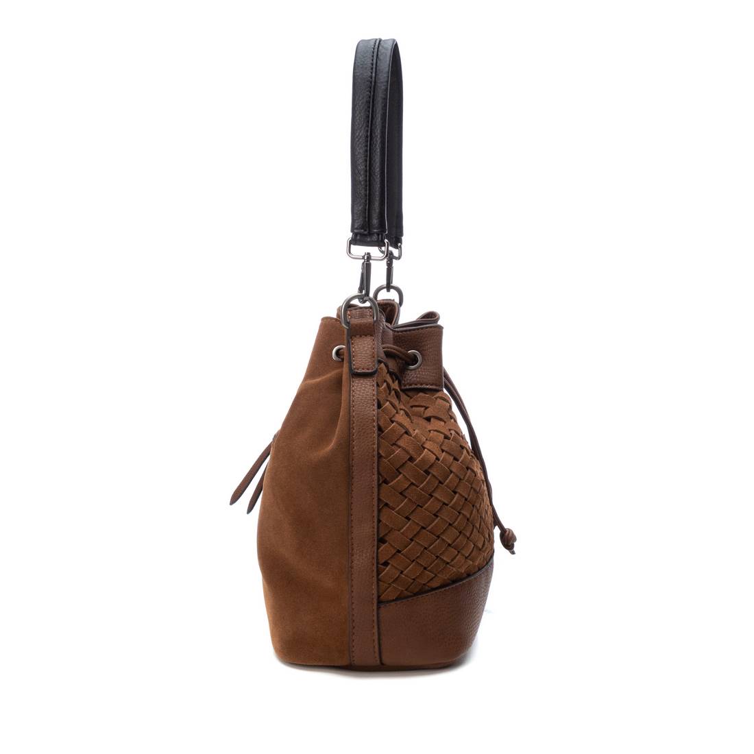 Carmela 18600002 sac seau marron cuir suédé