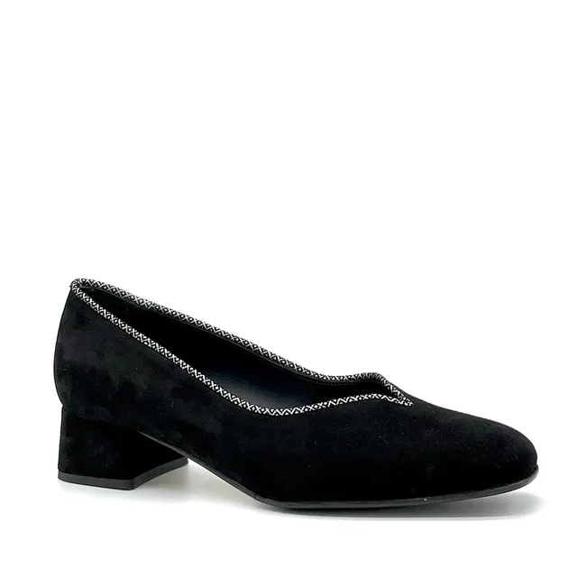Elata 74708 escarpin suède noir talon 3,5 cm