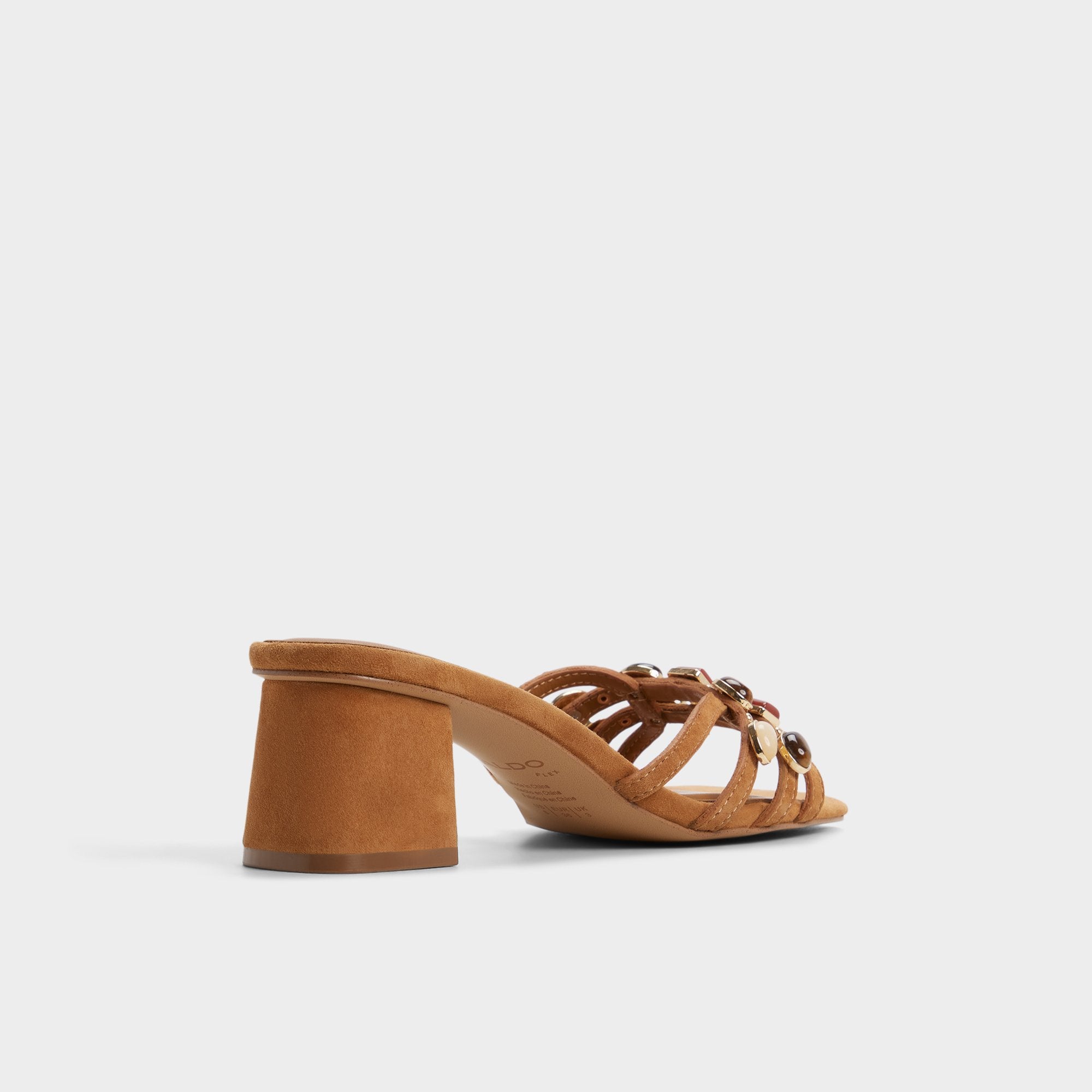 ALDO Jemstone mules talon bloc beige pierres