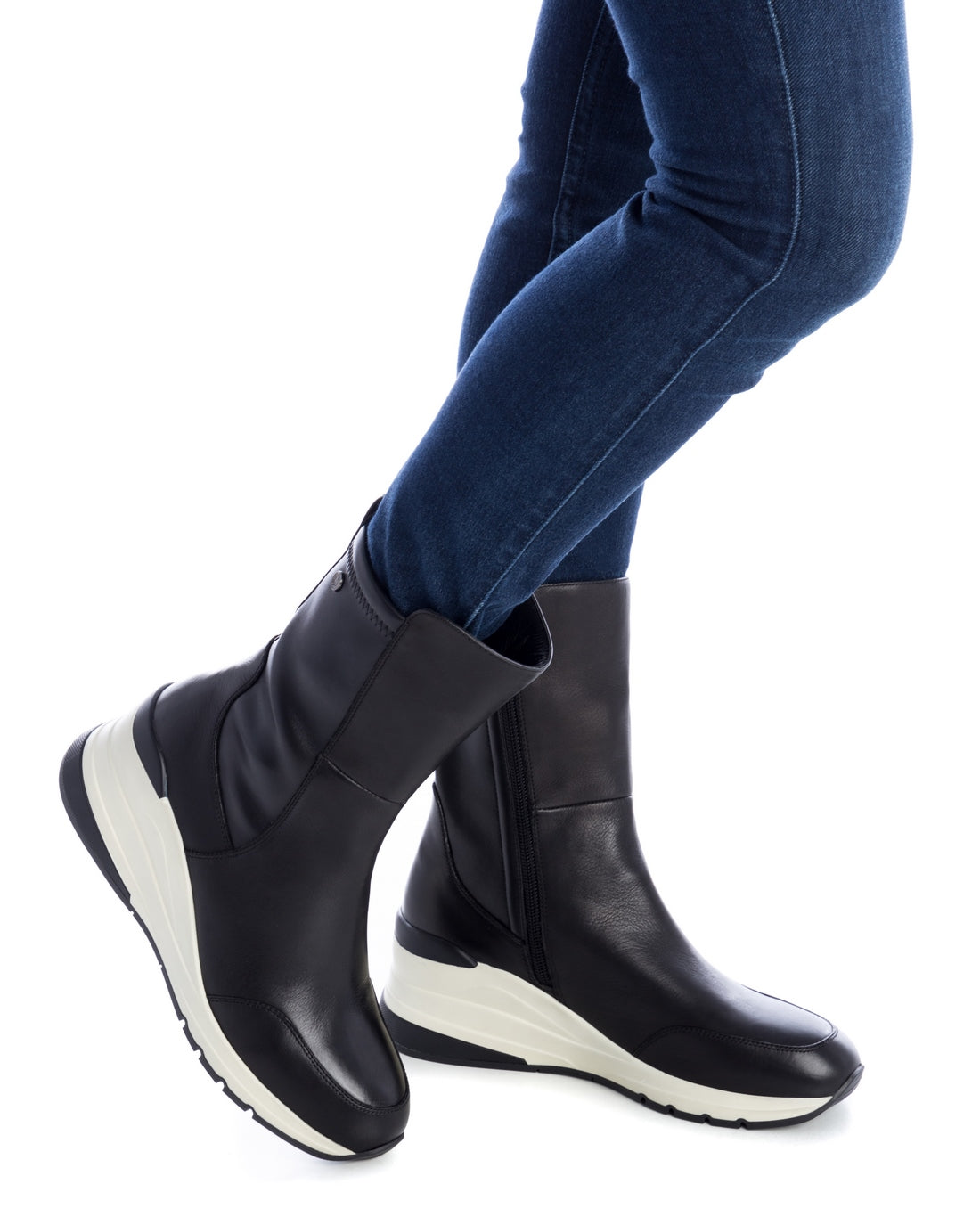 Carmela 16022601 bottines cuir noir compensées 6 cm