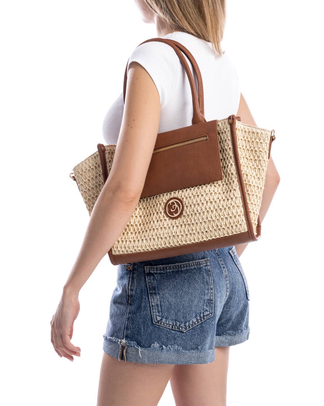 Carmela 18613201 sac raphia beige bandoulière